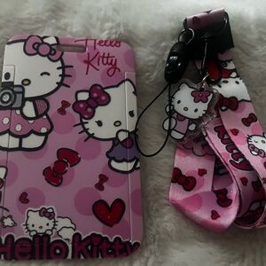 Hello Kitty Pink Folio Phone Case with Matching Lanyard and Charm